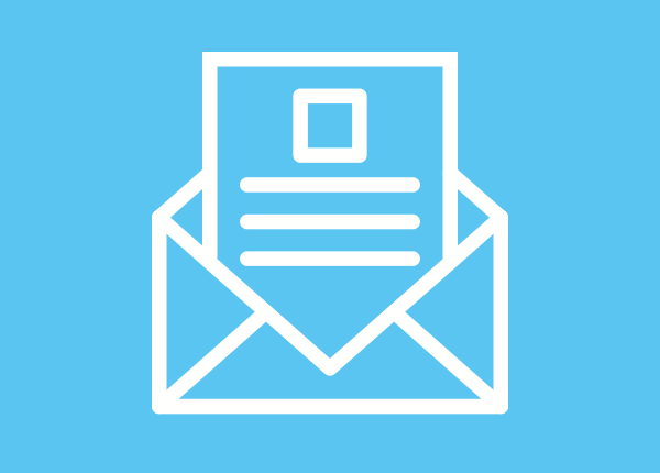 Mail-Icon: geöffneter Briefumschlag mit Brief.