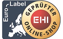 Gütesiegel: EHI Euro-Label geprüfter Online-Shop.