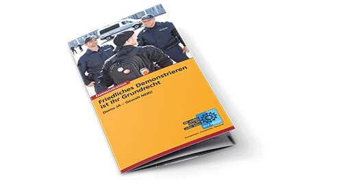 Titelbild: Plakat "Friedliches Demonstrieren ist Ihr Grundrecht"