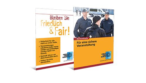 Titelbild: Infokarte "Für eine sichere Veranstaltung" Tipps für friedliche Demonstrationsveranstaltungen