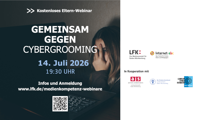 Kostensloses Webinar "Gemeinsam gegen Cybergrooming"