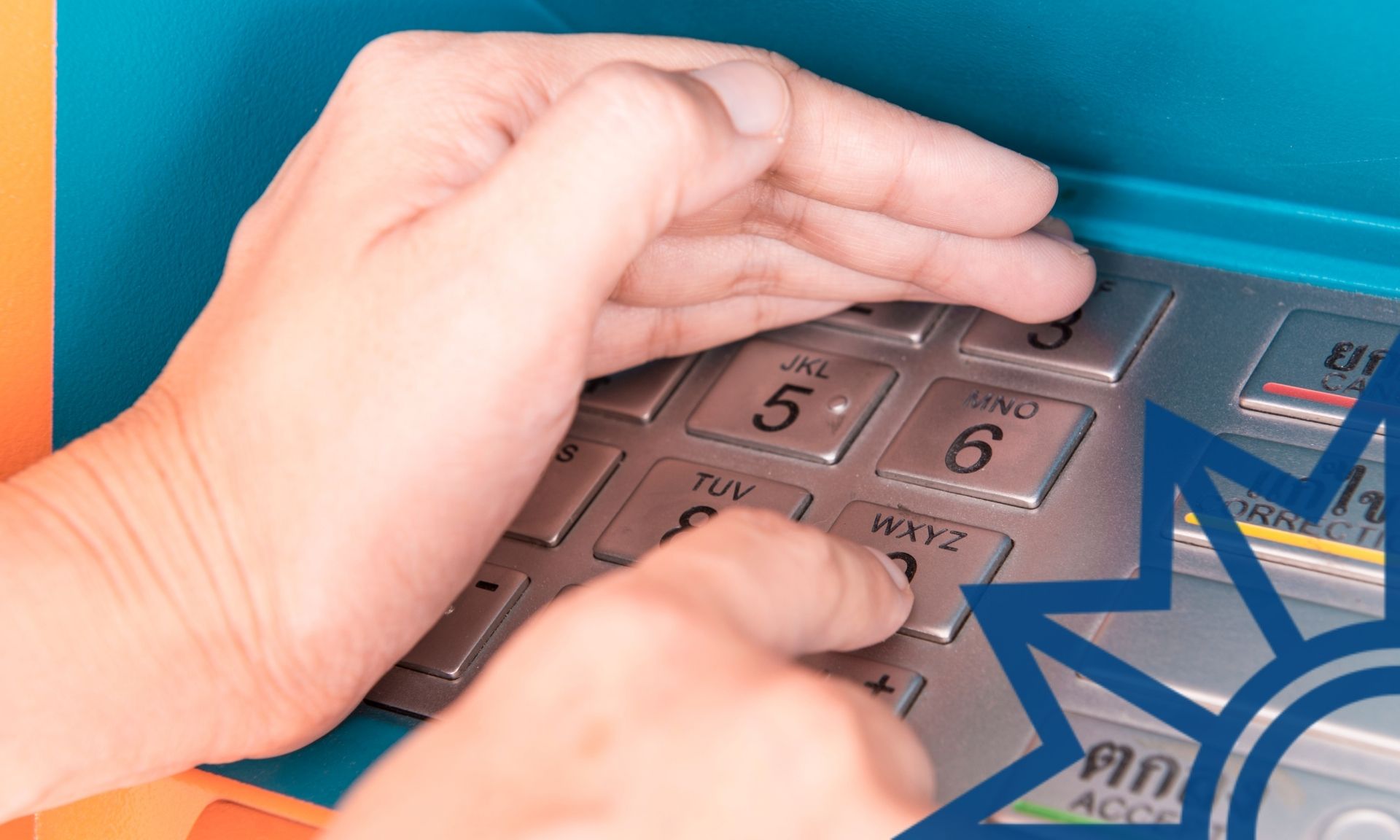 PIN-Eingabe am Geldautomaten verdecken.
