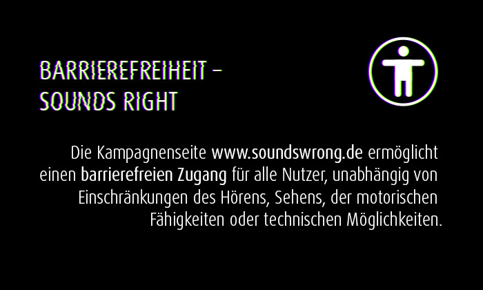 Die Webseite soundswrong.de ermöglicht barrierefreien Zugang für alle Nutzer.