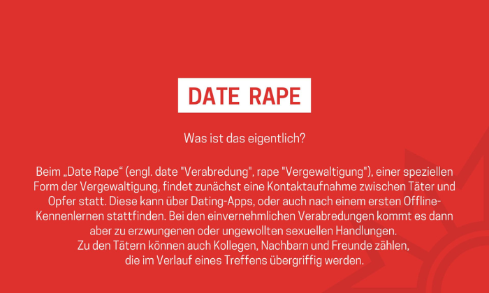 Date Rape ist Vergewaltigung beim ersten Date