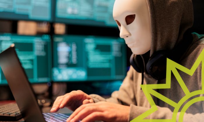 Cyberkrimineller stiehlt persönliche Daten im Internet und nutzt diese für Betrug.