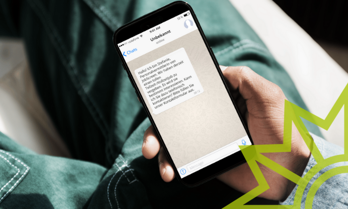 Achtung!m Neue Job scamming Masche mit Stellenangeboten per Messengerdienst.