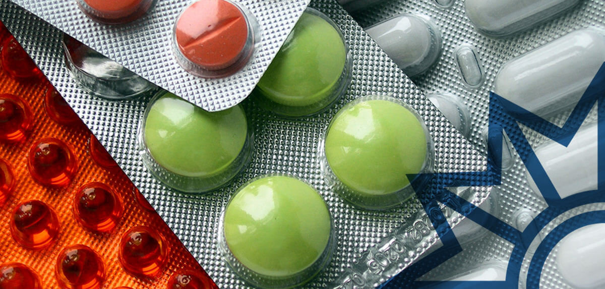 Arzneimittelbetrug Verschiedene Tabletten von Medikamenten.