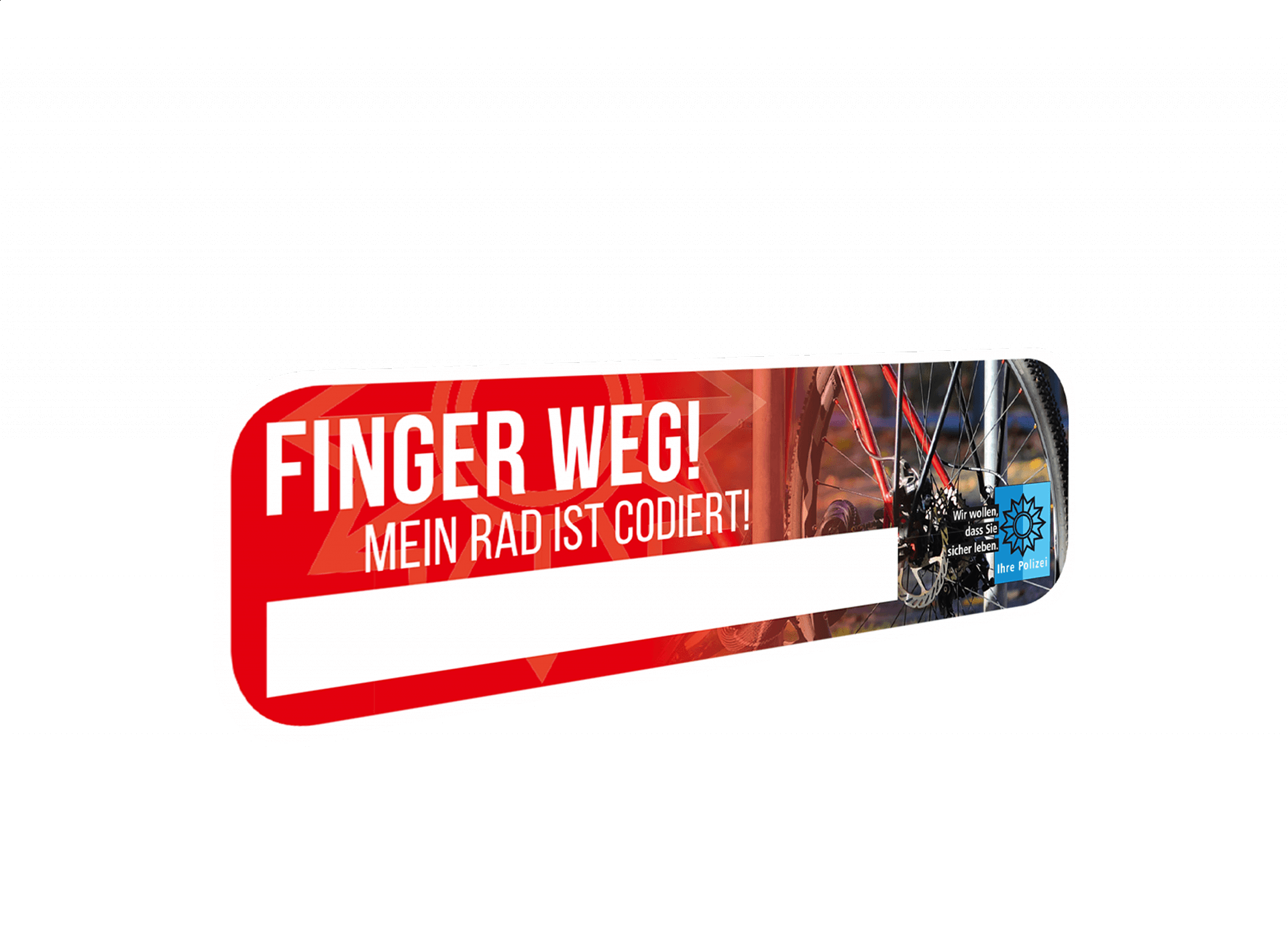 Aufkleber "Finger weg! Mein Rad ist codiert"