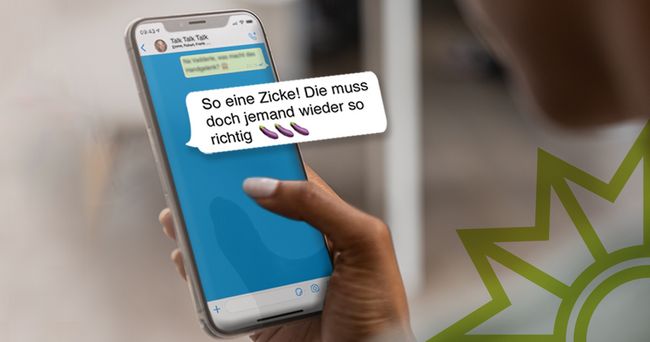 Eine Hassbotschaft in einem Messenger auf dem Smartphone.